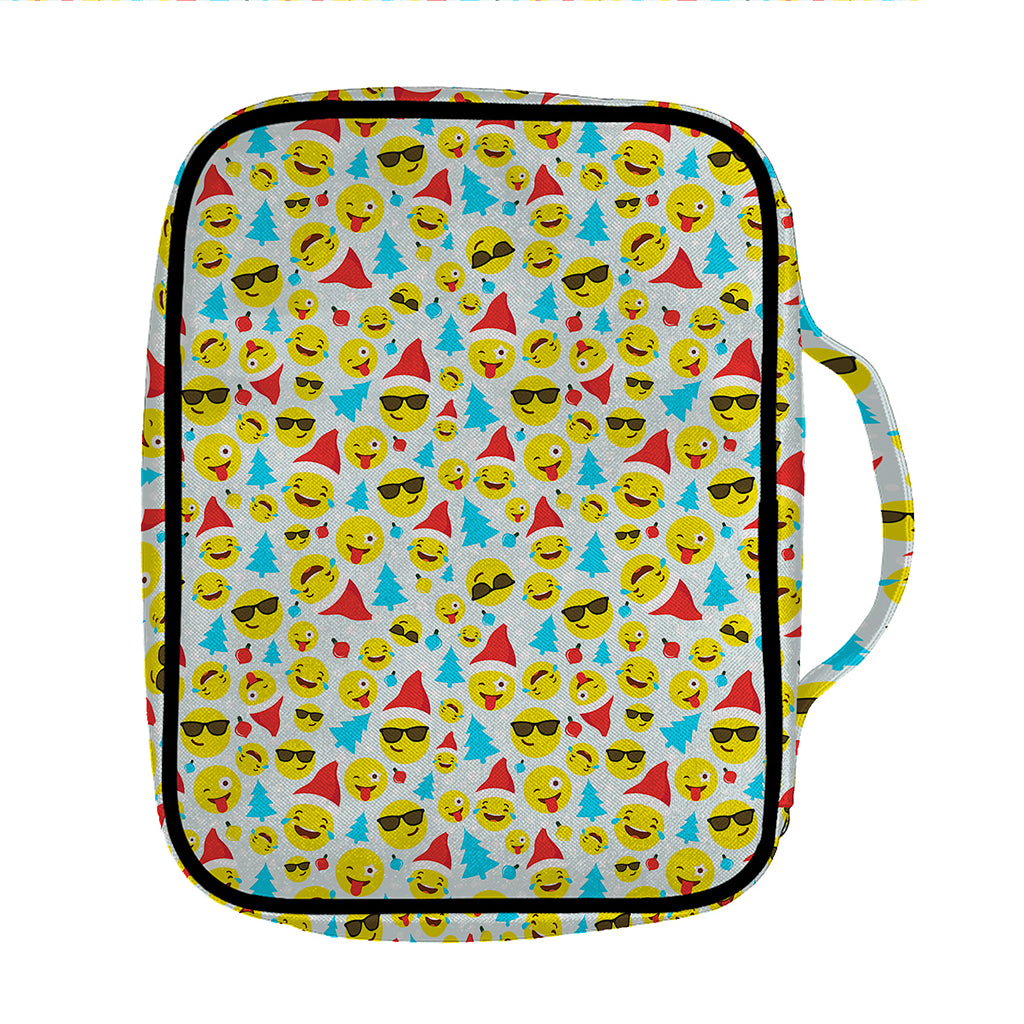 Christmas Emoji Pattern Print Front Pocket Bible Bag