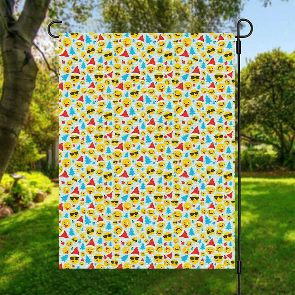 Christmas Emoji Pattern Print Garden Flag