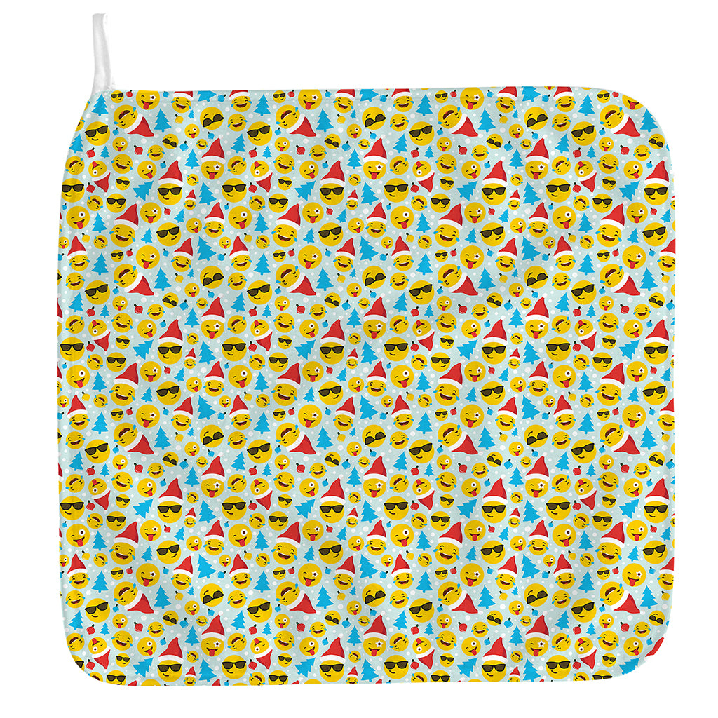 Christmas Emoji Pattern Print Hand Towel