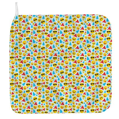 Christmas Emoji Pattern Print Hand Towel