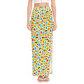Christmas Emoji Pattern Print High Slit Maxi Skirt