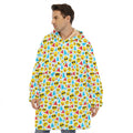 Christmas Emoji Pattern Print Hoodie Blanket