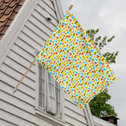Christmas Emoji Pattern Print House Flag