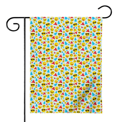 Christmas Emoji Pattern Print House Flag