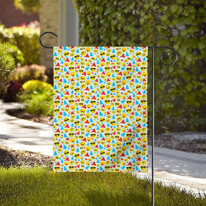 Christmas Emoji Pattern Print House Flag
