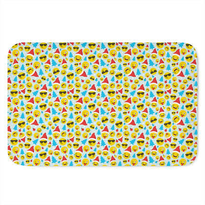 Christmas Emoji Pattern Print Indoor Door Mat
