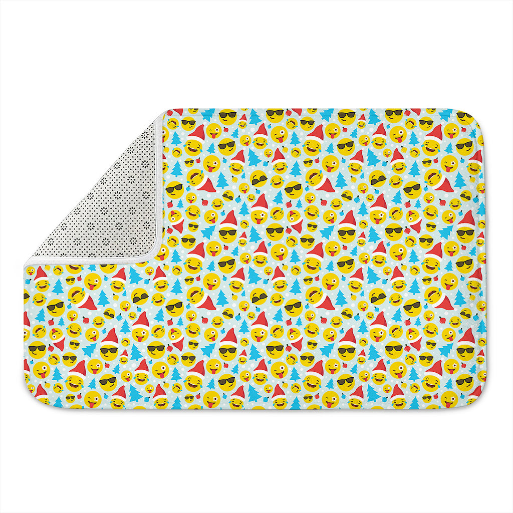 Christmas Emoji Pattern Print Indoor Door Mat