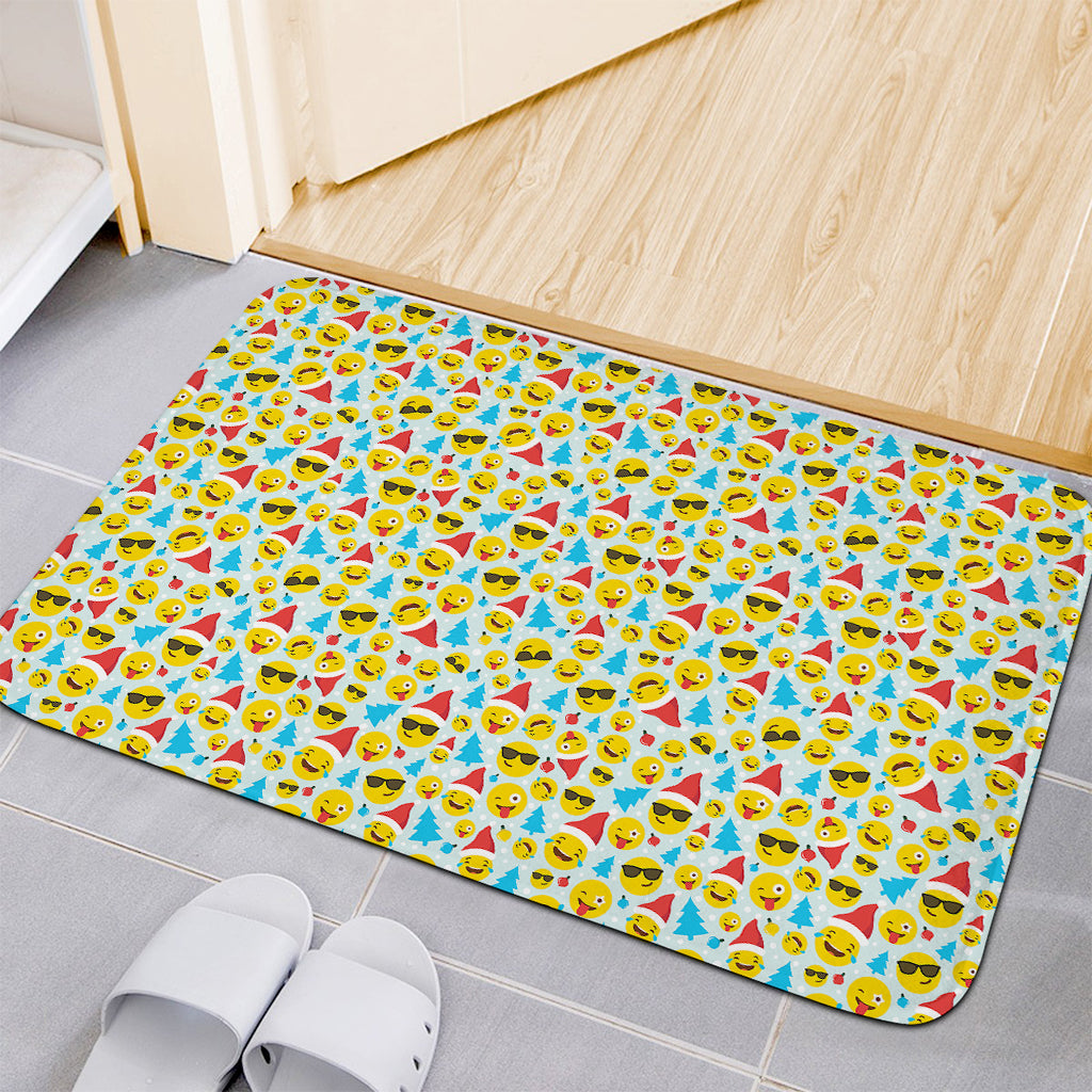 Christmas Emoji Pattern Print Indoor Door Mat