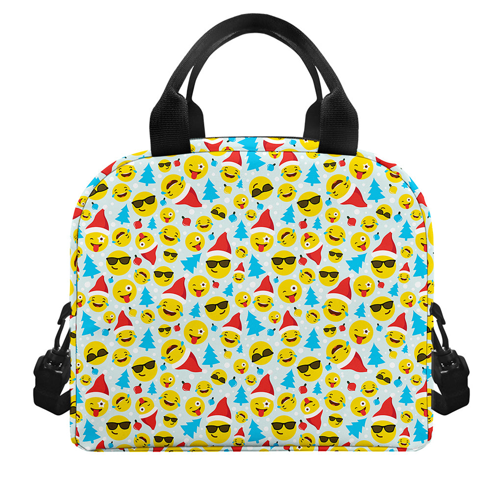 Christmas Emoji Pattern Print Insulated Lunch Bag