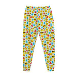 Christmas Emoji Pattern Print Jogger Pants