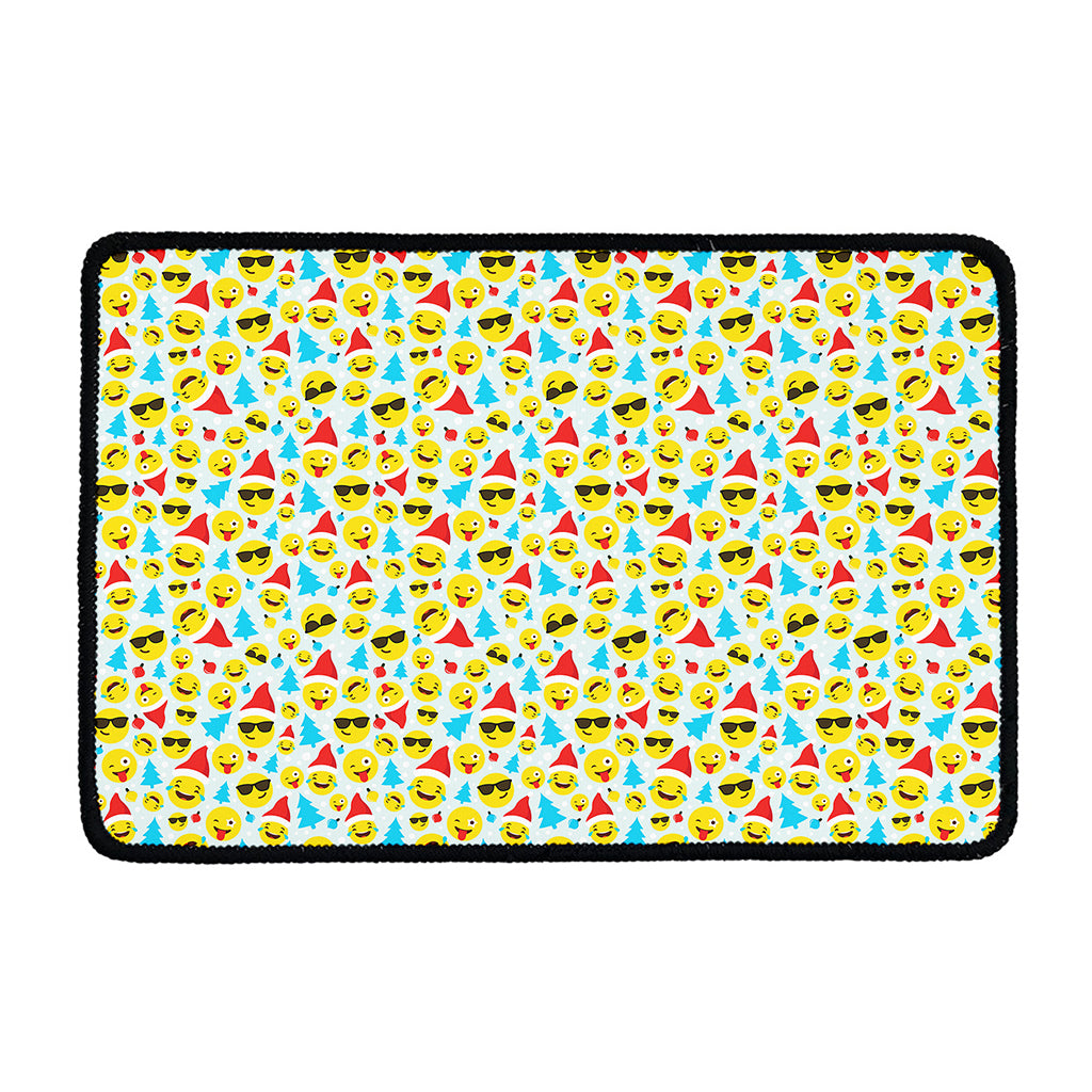 Christmas Emoji Pattern Print Kitchen Mat
