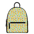 Christmas Emoji Pattern Print Leather Backpack