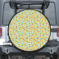 Christmas Emoji Pattern Print Leather Spare Tire Cover