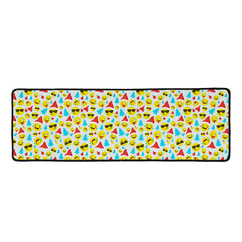 Christmas Emoji Pattern Print Long Kitchen Mat