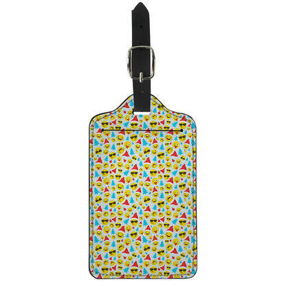 Christmas Emoji Pattern Print Luggage Tag