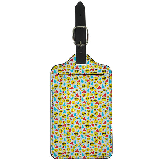 Christmas Emoji Pattern Print Luggage Tag