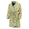 Christmas Emoji Pattern Print Men's Bathrobe