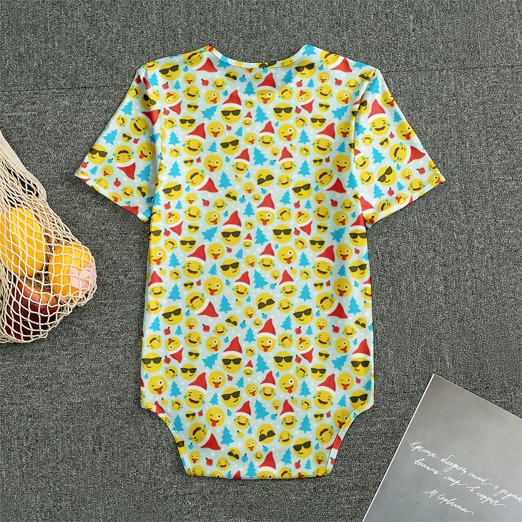 Christmas Emoji Pattern Print Men's Bodysuit
