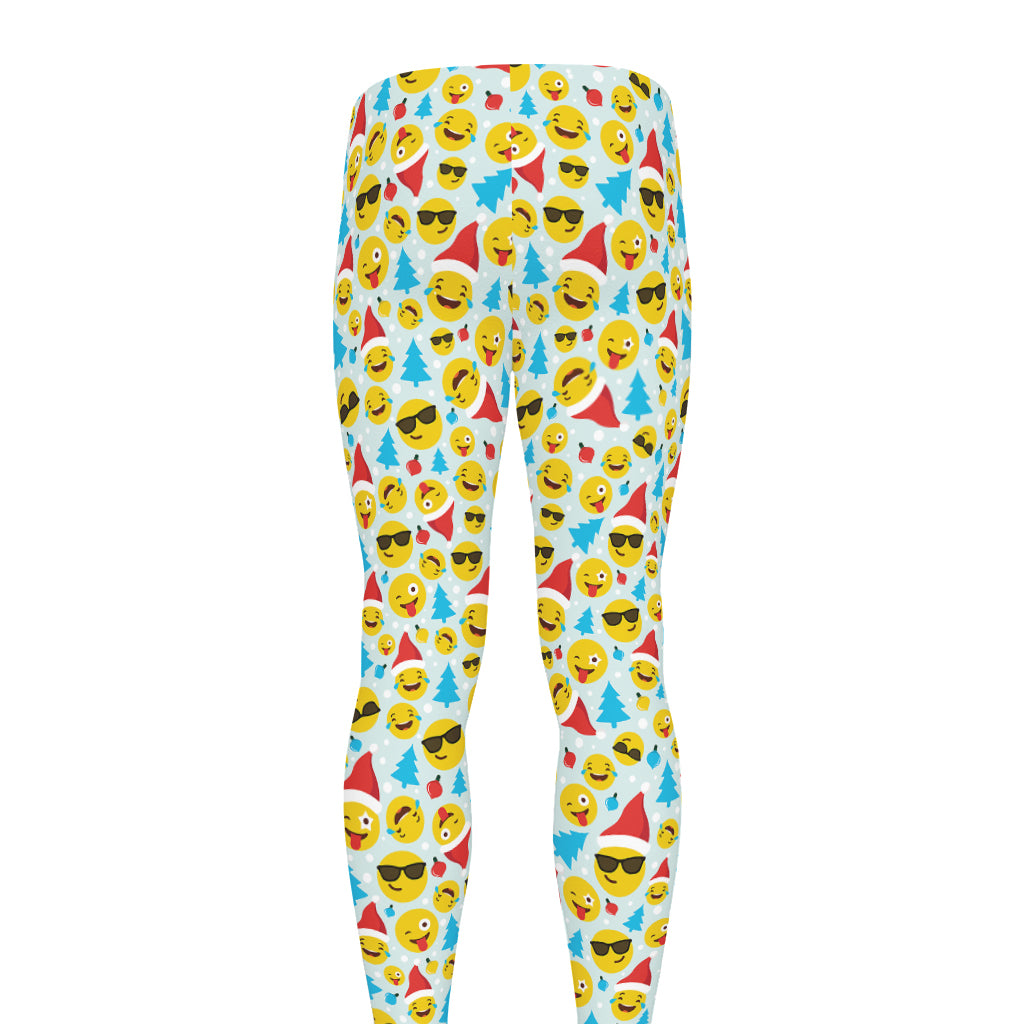 Christmas Emoji Pattern Print Men's leggings