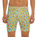 Christmas Emoji Pattern Print Men's Long Boxer Briefs
