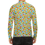 Christmas Emoji Pattern Print Men's Long Sleeve Rash Guard