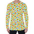 Christmas Emoji Pattern Print Men's Long Sleeve T-Shirt