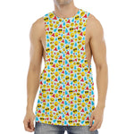 Christmas Emoji Pattern Print Men's Muscle Tank Top
