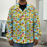 Christmas Emoji Pattern Print Men's Shirt Jacket