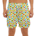 Christmas Emoji Pattern Print Men's Split Running Shorts