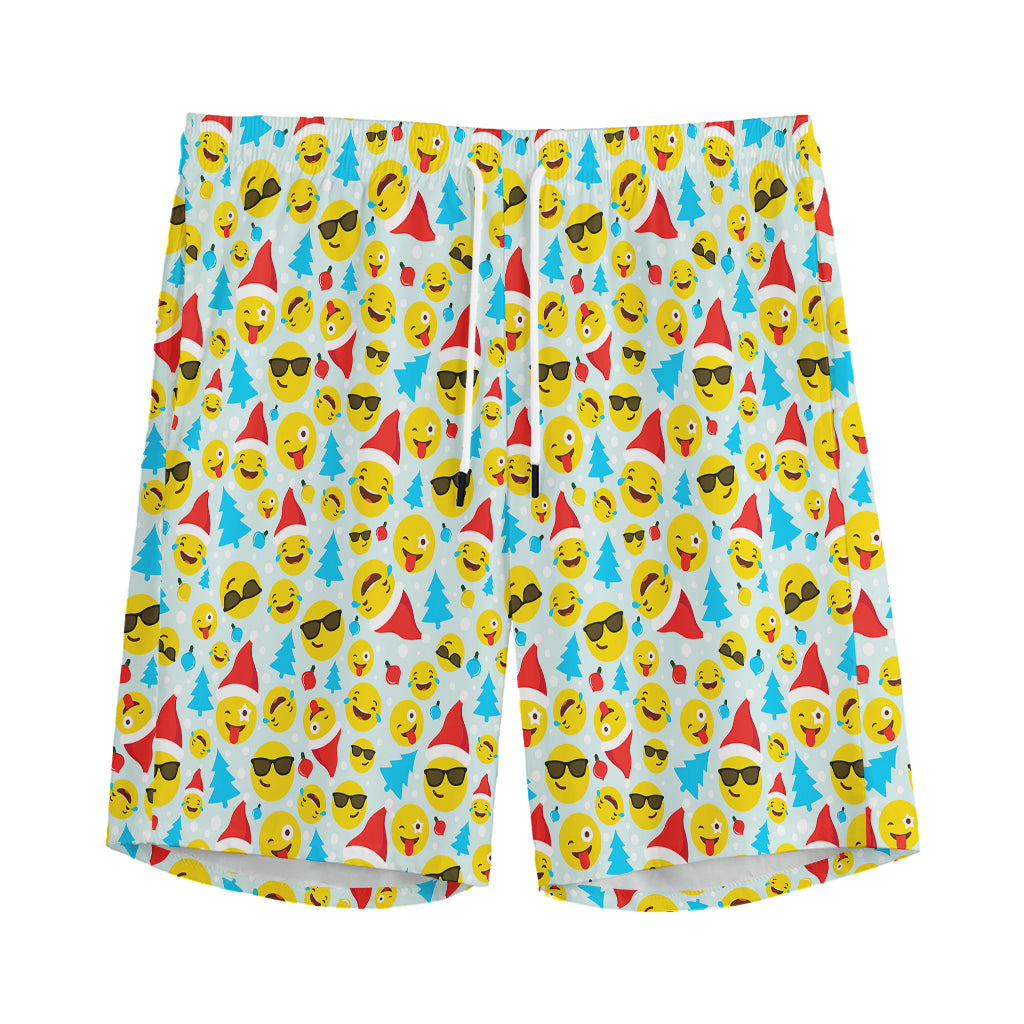 Christmas Emoji Pattern Print Men's Sports Shorts