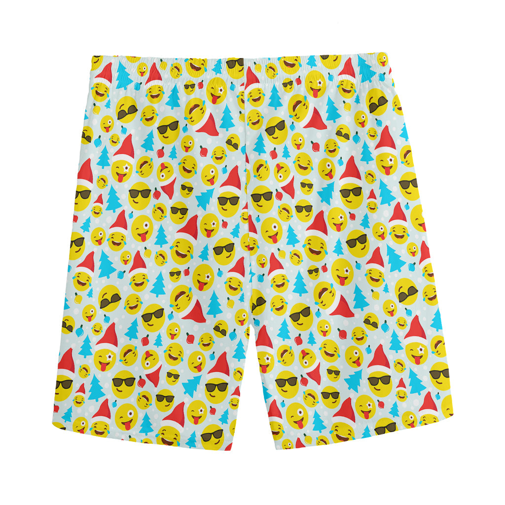 Christmas Emoji Pattern Print Men's Sports Shorts