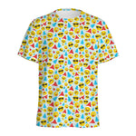 Christmas Emoji Pattern Print Men's Sports T-Shirt