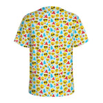 Christmas Emoji Pattern Print Men's Sports T-Shirt