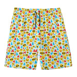 Christmas Emoji Pattern Print Men's Swim Trunks