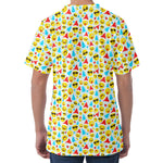 Christmas Emoji Pattern Print Men's Velvet T-Shirt