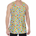 Christmas Emoji Pattern Print Men's Velvet Tank Top