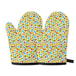 Christmas Emoji Pattern Print Oven Mitts