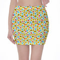 Christmas Emoji Pattern Print Pencil Mini Skirt