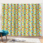 Christmas Emoji Pattern Print Pencil Pleat Curtains