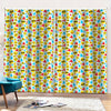 Christmas Emoji Pattern Print Pencil Pleat Curtains