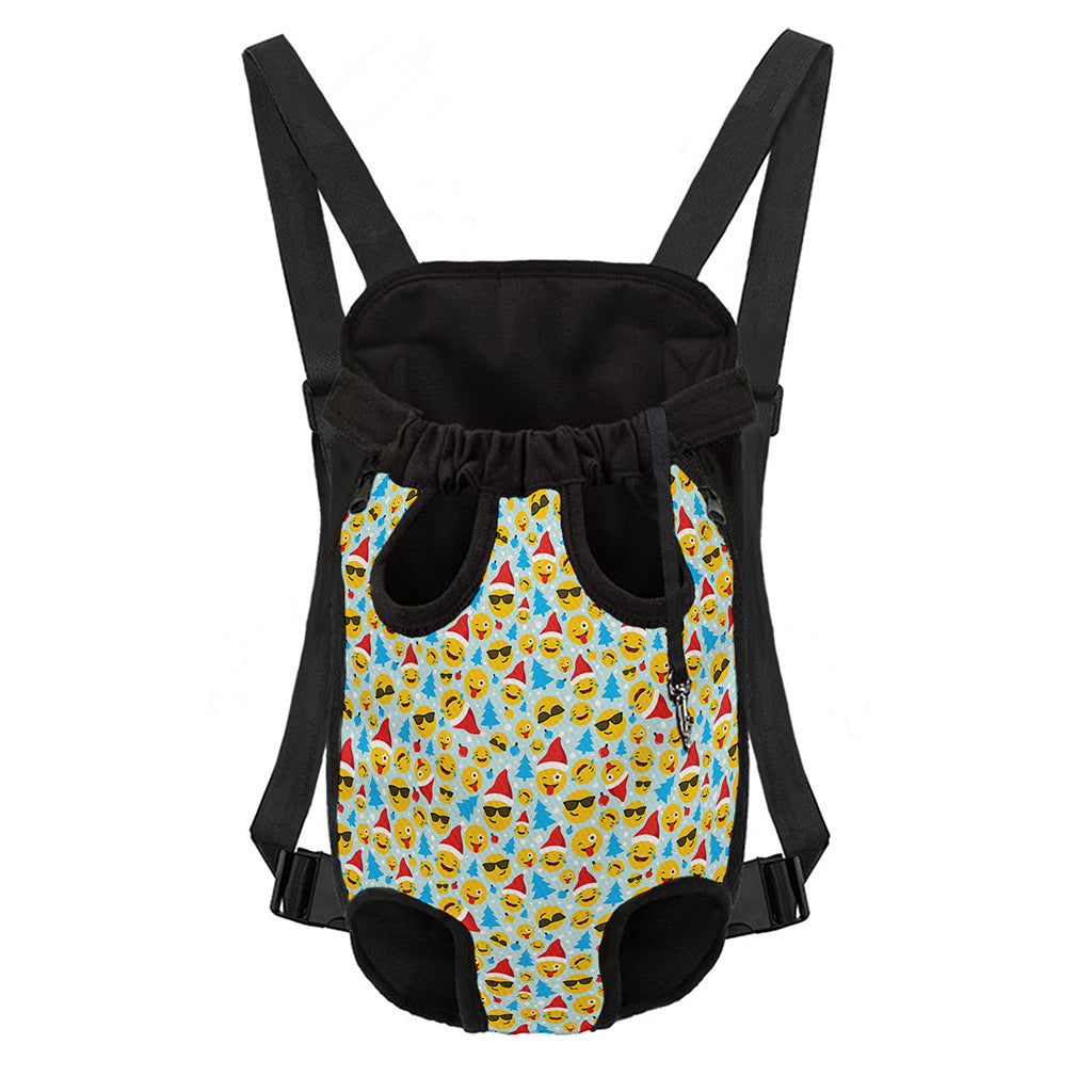 Christmas Emoji Pattern Print Pet Carrier Backpack