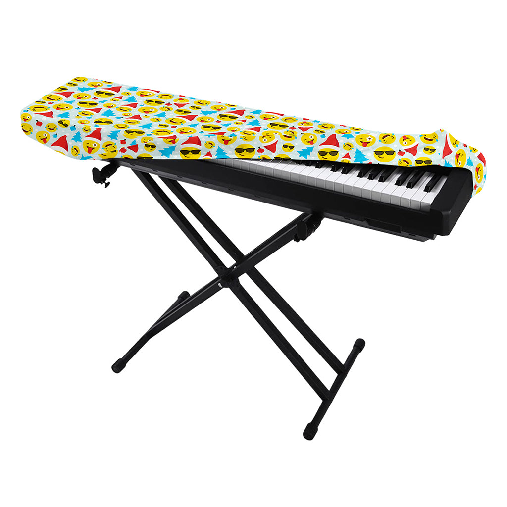 Christmas Emoji Pattern Print Piano Keyboard Cover