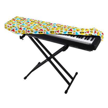 Christmas Emoji Pattern Print Piano Keyboard Cover