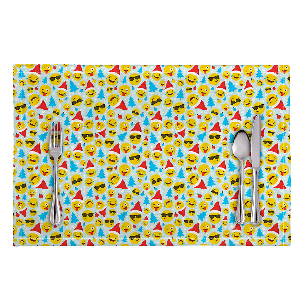 Christmas Emoji Pattern Print Placemat