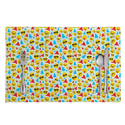 Christmas Emoji Pattern Print Placemat