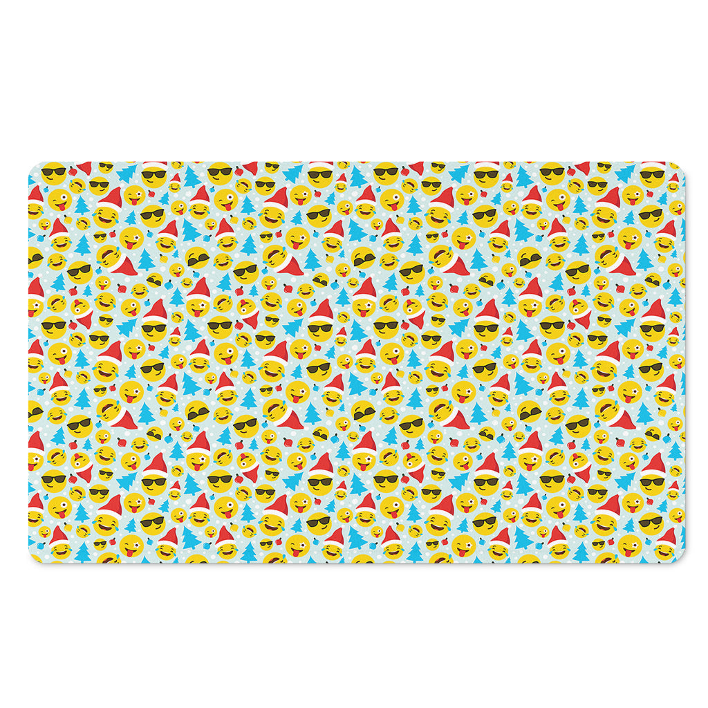 Christmas Emoji Pattern Print Polyester Doormat