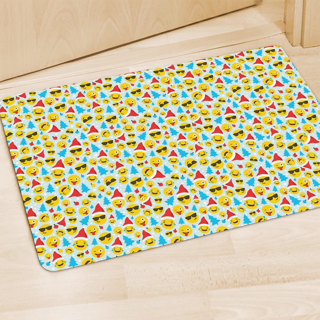 Christmas Emoji Pattern Print Polyester Doormat