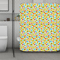 Christmas Emoji Pattern Print Polyester Shower Curtain
