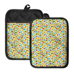 Christmas Emoji Pattern Print Pot Holders With Pocket