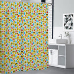 Christmas Emoji Pattern Print Premium Shower Curtain